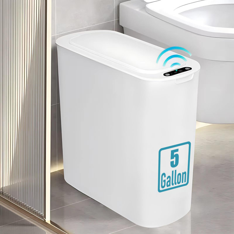 Automatic Motion Sensor Bathroom Trash Can with Lid, 2.6 Gallon, Gray