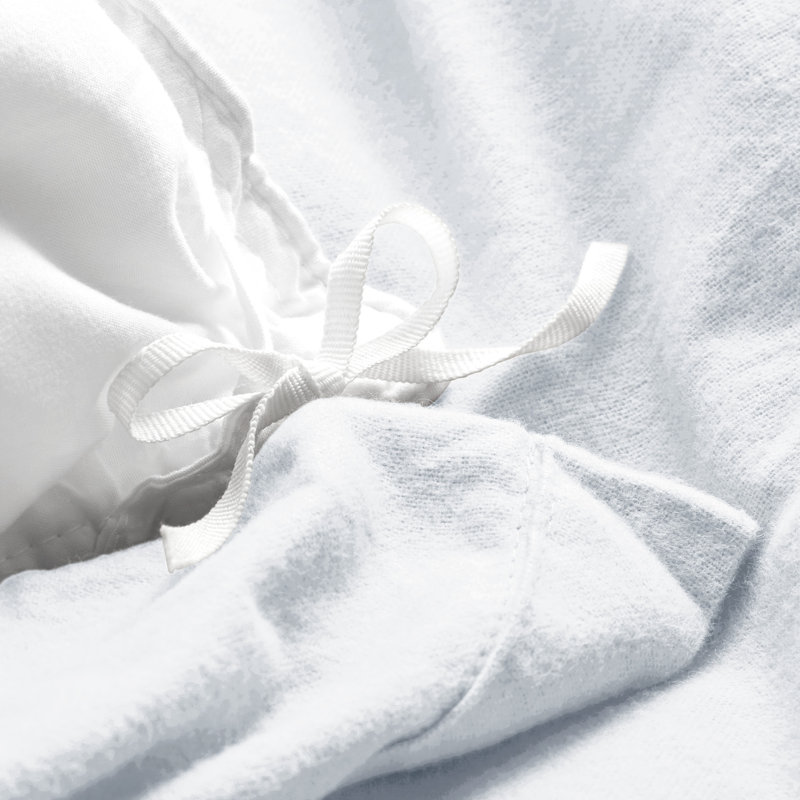 100% Cotton Flannel Duvet Cover Set, White, Full Duvet Cover + 2 Standard Shams
