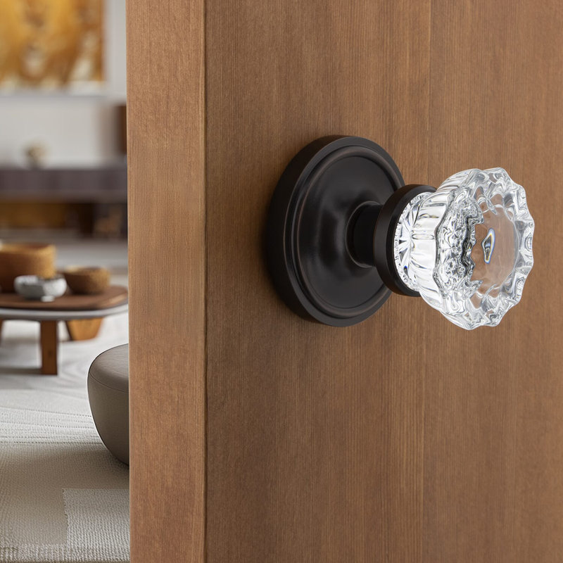 Classic Rosette with Crystal Door Knob