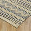 Tapis rayé bleu et beige à chevrons-1171764605