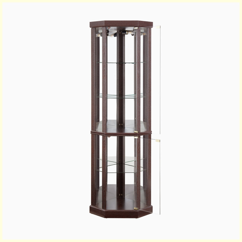 Vitrine de coin moderne pour le salon, Cerise foncée