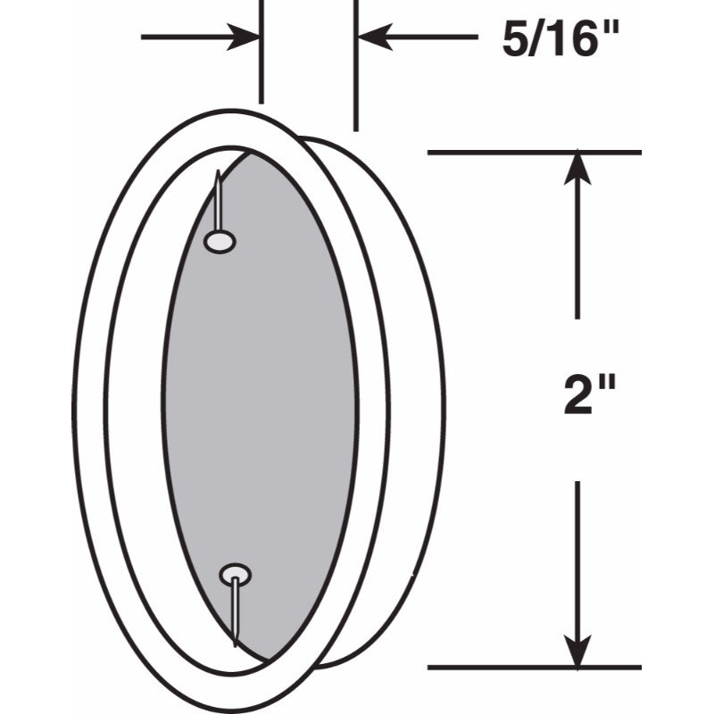 Poignée de porte pour garde-robe, 2 po, finition nickel satiné (paquet de 2)