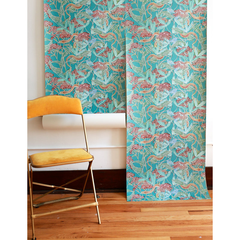 Floral Wallpaper Double Roll, Jade