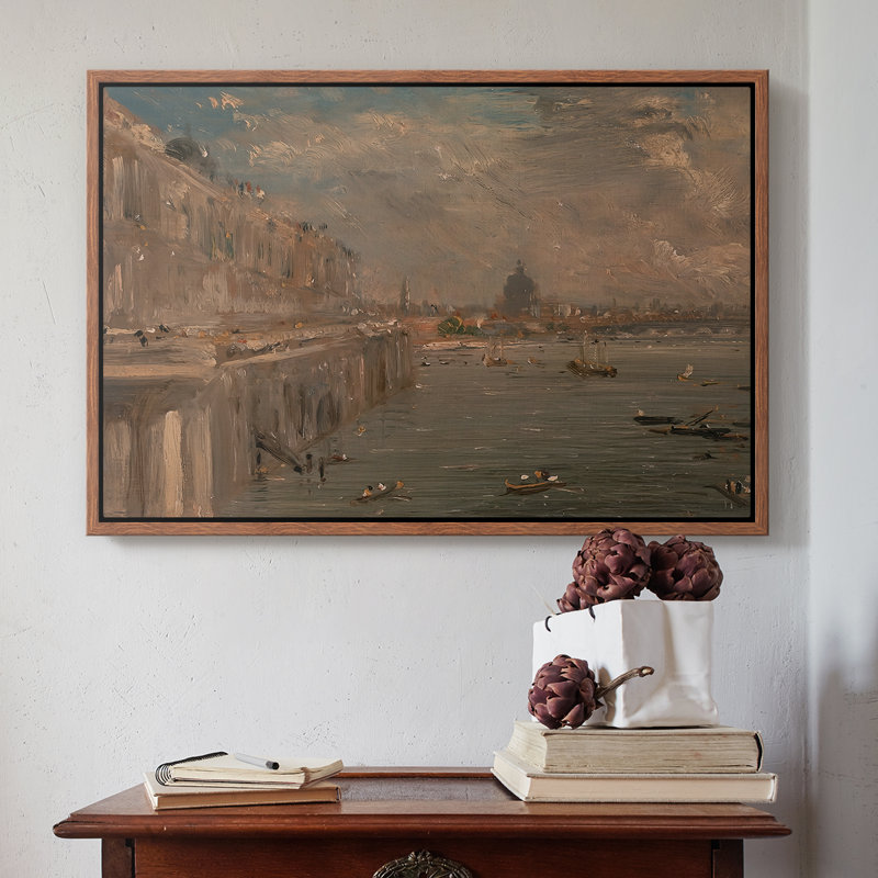 Somerset House Terrace à partir du pont Waterloo, v. 1819 - John Constable - Toile tendue avec châssis encadrée, 16 x 24