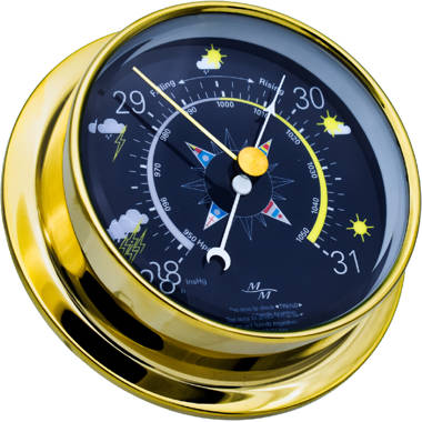Aneroid Atmospheric Air Pressure Barometer Round Dial Trac Outdoor