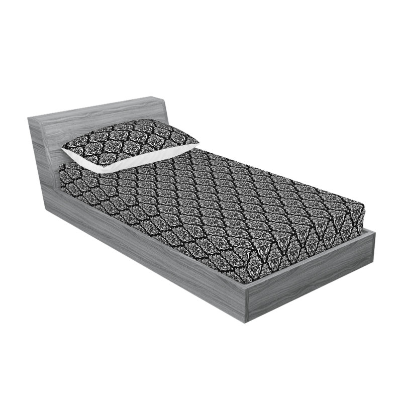 Drap-housse et taie décorative Ambesonne, Ensemble de draps pour lit simple avec 1 taie d'or