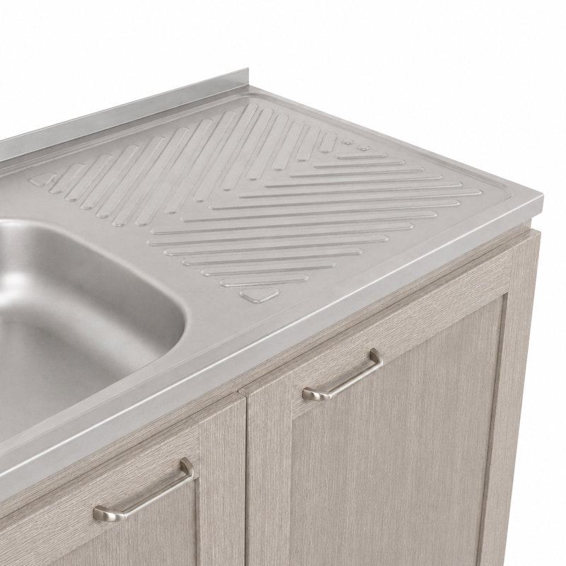 Panneau de particules à quatre portes gris clair l 39,4 po x P 20,5 po x H 36,4 po Millwood Pines, Gris clair