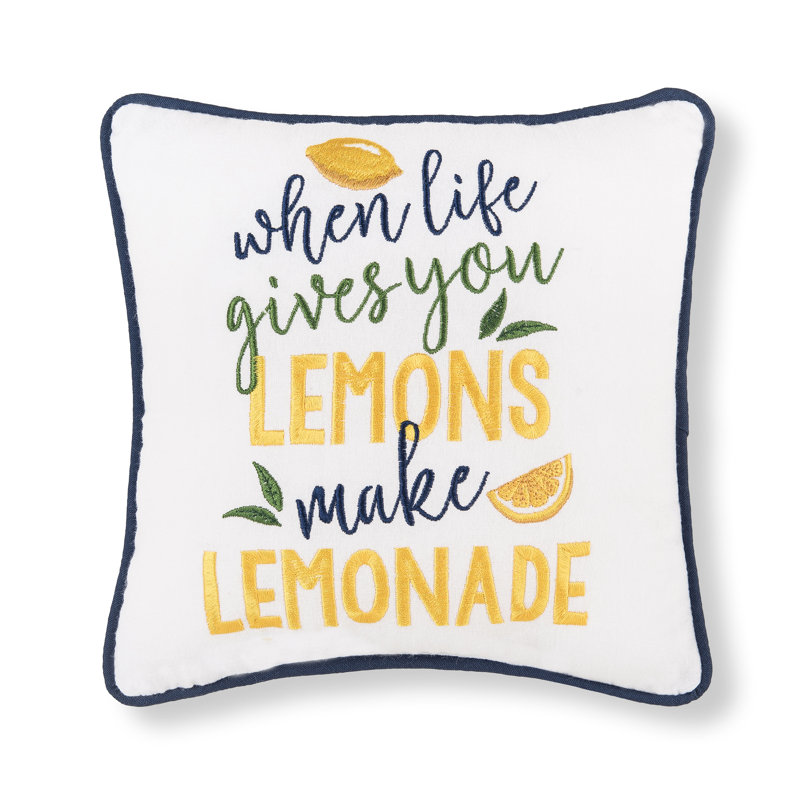 Doneisha Make Lemonade Embroidered Throw Pillow