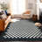 Contemporary Checkered Border Washable Non Slip Area Rug-241039263