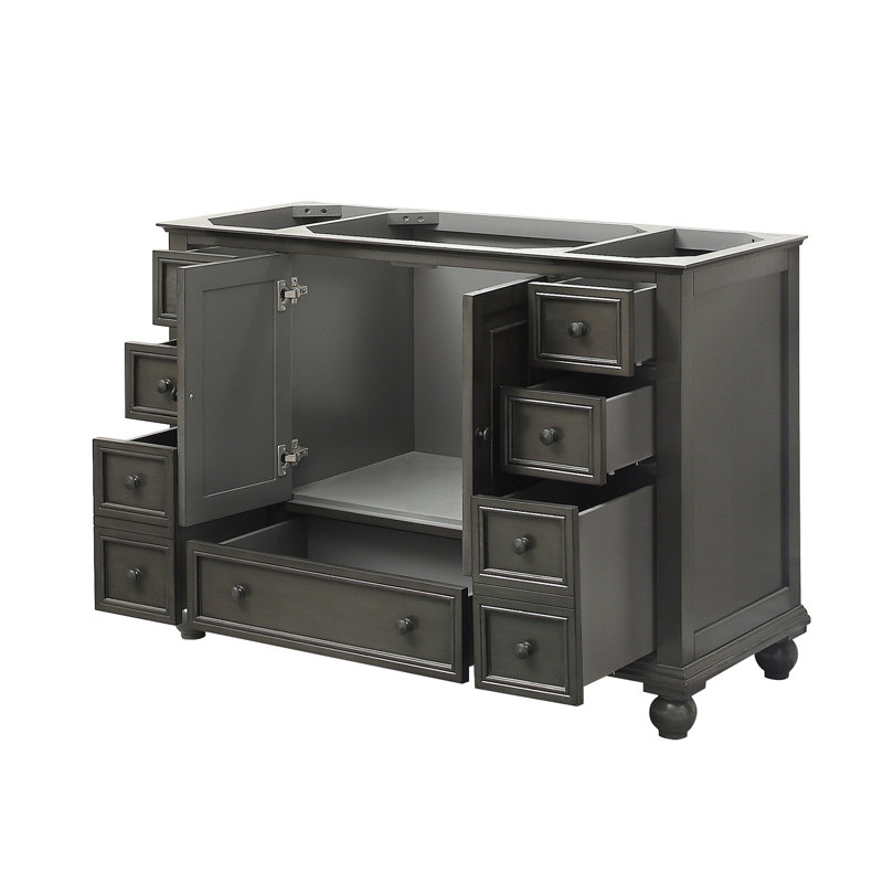 Base de meuble-lavabo simple 48 po Magruder, Glacis gris anthracite