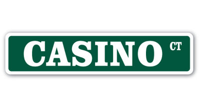 Casino Street Sign Heavy Duty Plastic 4" X 18"