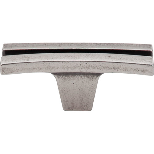 Flared 2 5/8" Length Geometric Knob, Pewter Antique