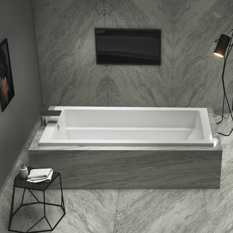 Baignoire en acrylique 72 "x 36" Cloud Break, Blanc