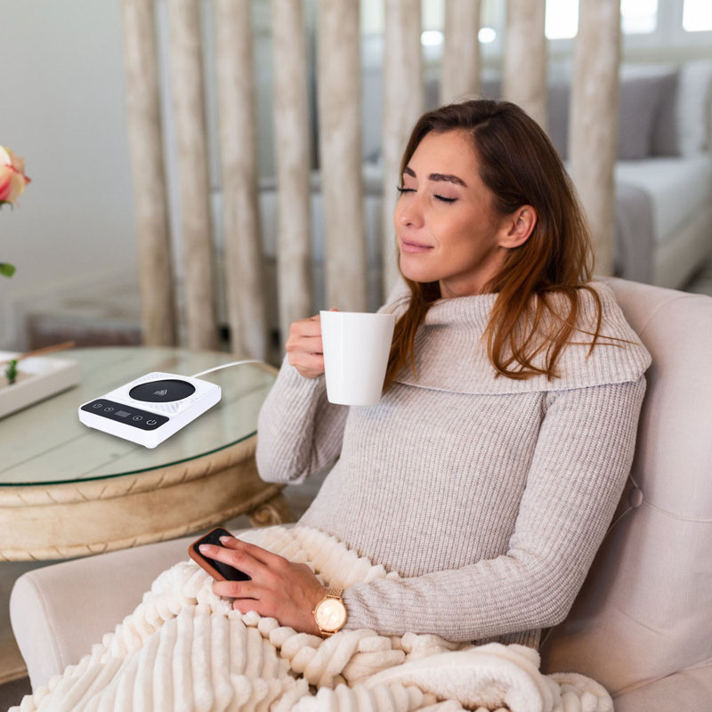 Chauffe-tasse électrique de bureau avec minuterie d'arrêt automatique à 6 niveaux de température pour chauffe-tasses pour tasse de thé au lait