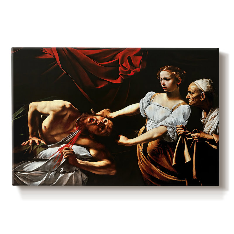 Judith décapitant Holofernes-Caravage-Gallery, toile tendue-c. 1599-1602, 12x18