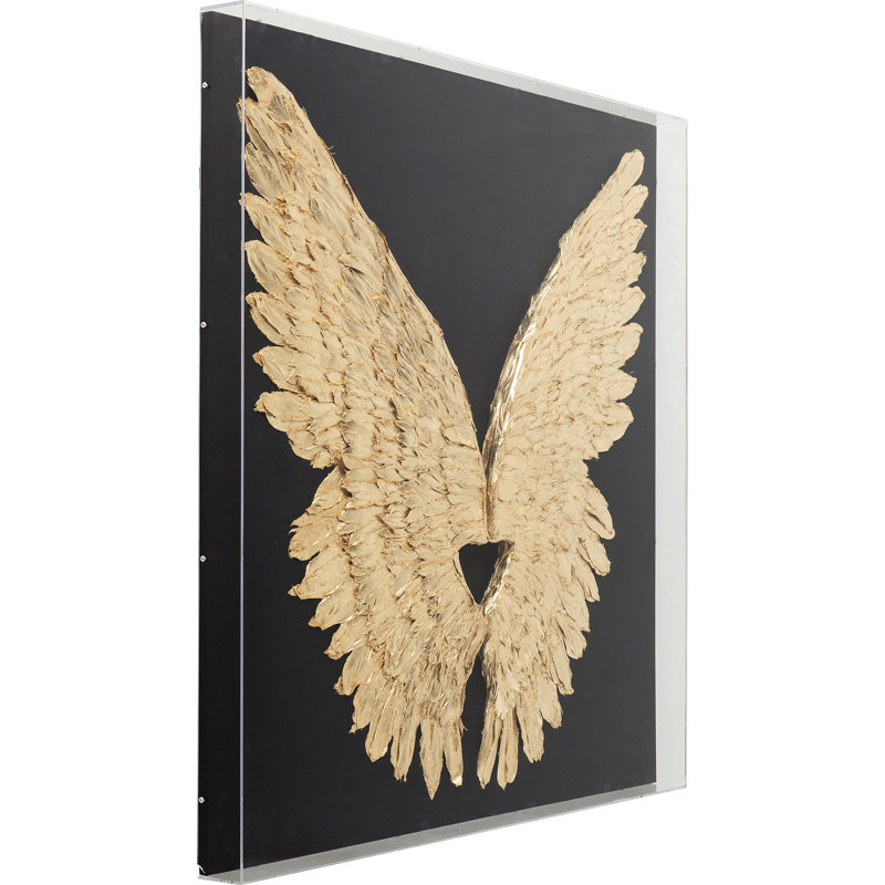 Wall Decoration Wings, Gold/Black