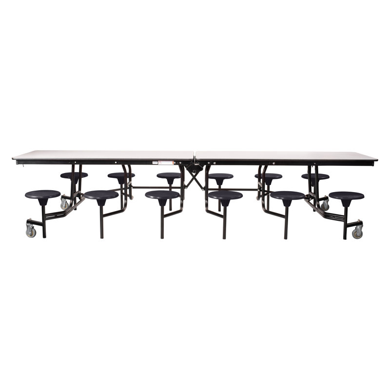 Table de cafétéria rectangulaire 145" x 59", Noir