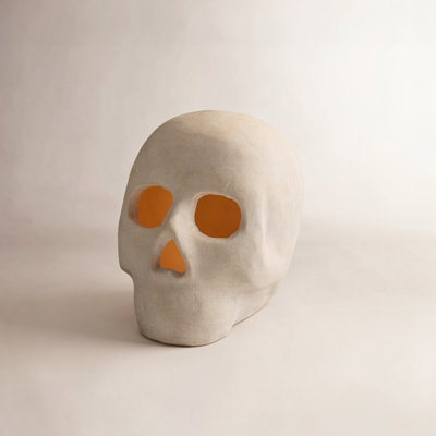  Aged Decorative Skull Figurines 2xSet of 2 - 9"L