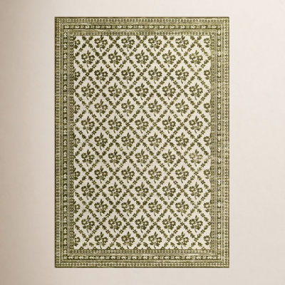 Anders Green Floral Wool Rug
