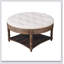 Grande table basse ronde avec repose-pieds imperméable avec rangement à 2 niveaux et capitonnage surdimensionné pour une vie moderne-708161450