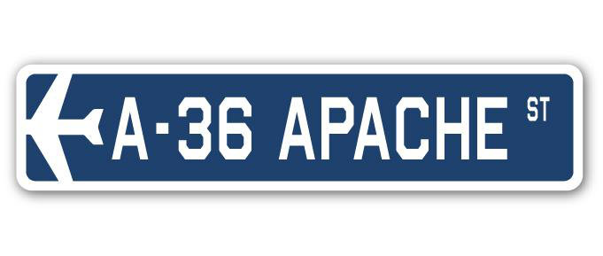Plaque de rue en aluminium Argueta A-36 Apache Air Force, H 7 po x l 30 po x P 1 po