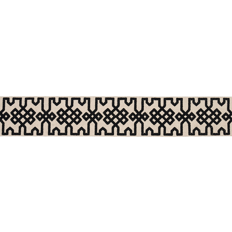 Knotted Trellis Tape , Black/Unbleached
