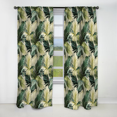 Motif tropical discret I - Rideau floral occultant - 1 panneau