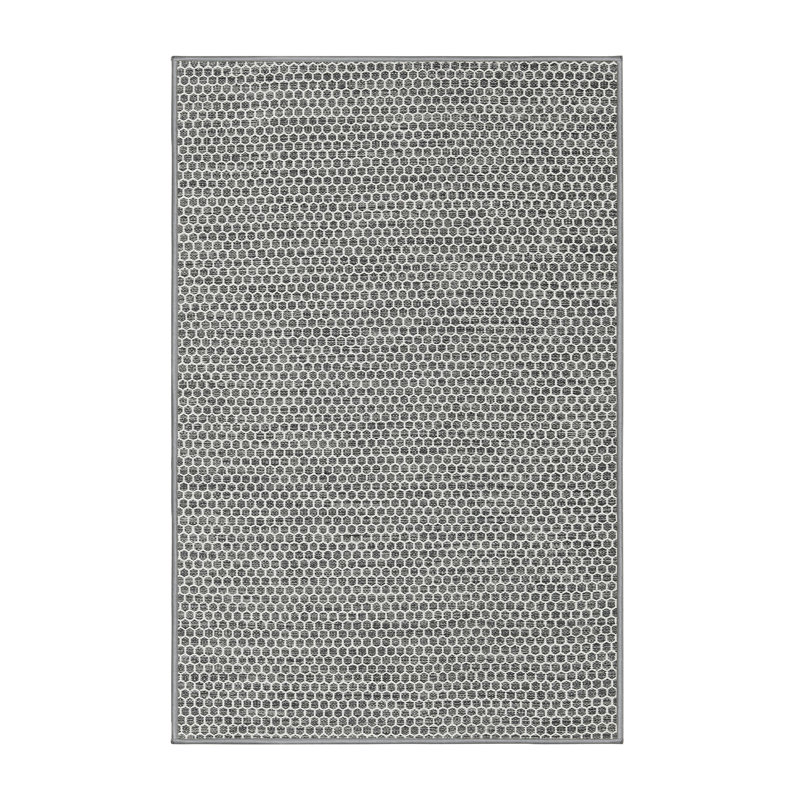 Tapis gris/zone noire contemporaine Hynes, Rectangle 5 pi x 7 pi