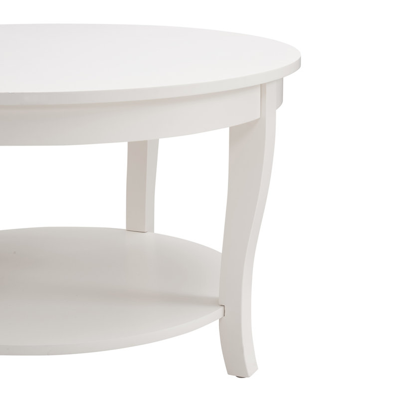 Table basse American Traditional 2 - café rond blanc avec rangement pour le salon