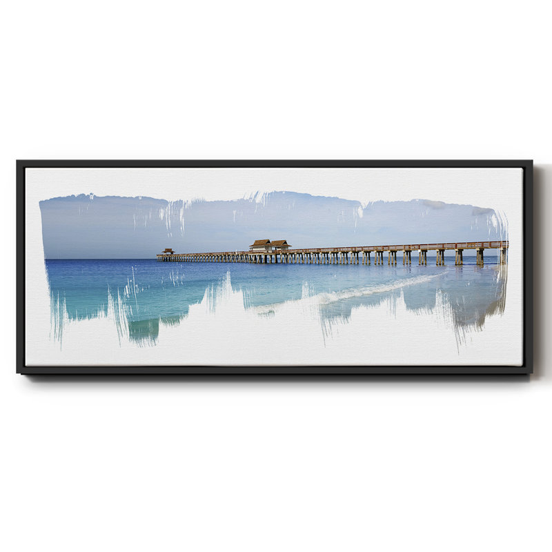 Virginia Beach Pier- Framed Canvas, 8" H x 20" W