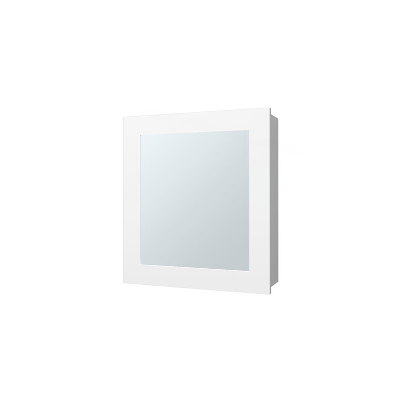 Pharmacie Payson en mélamine avec miroir inclus, Blanc