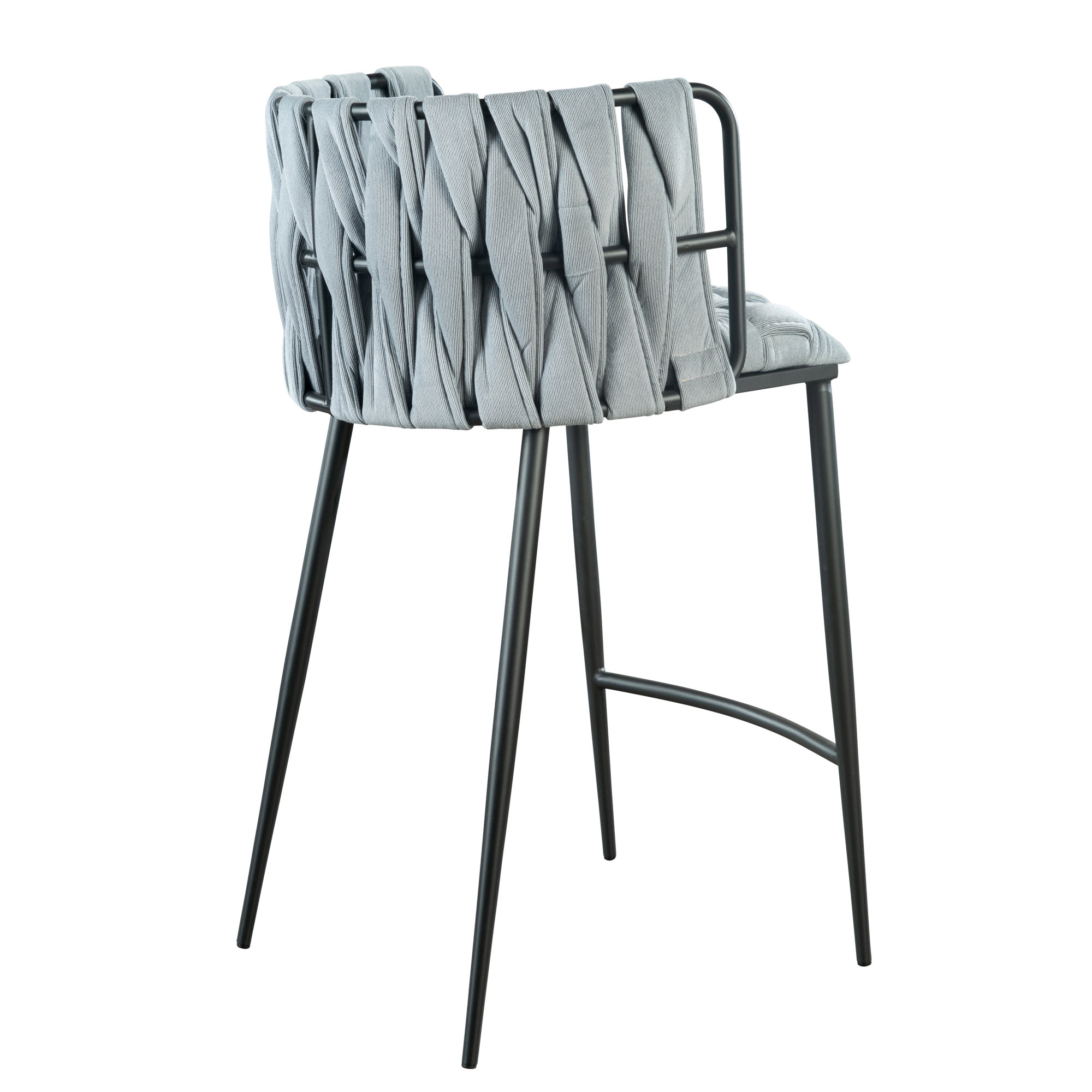 Tyrone 27" Counter Stool, Storm Gray, Black