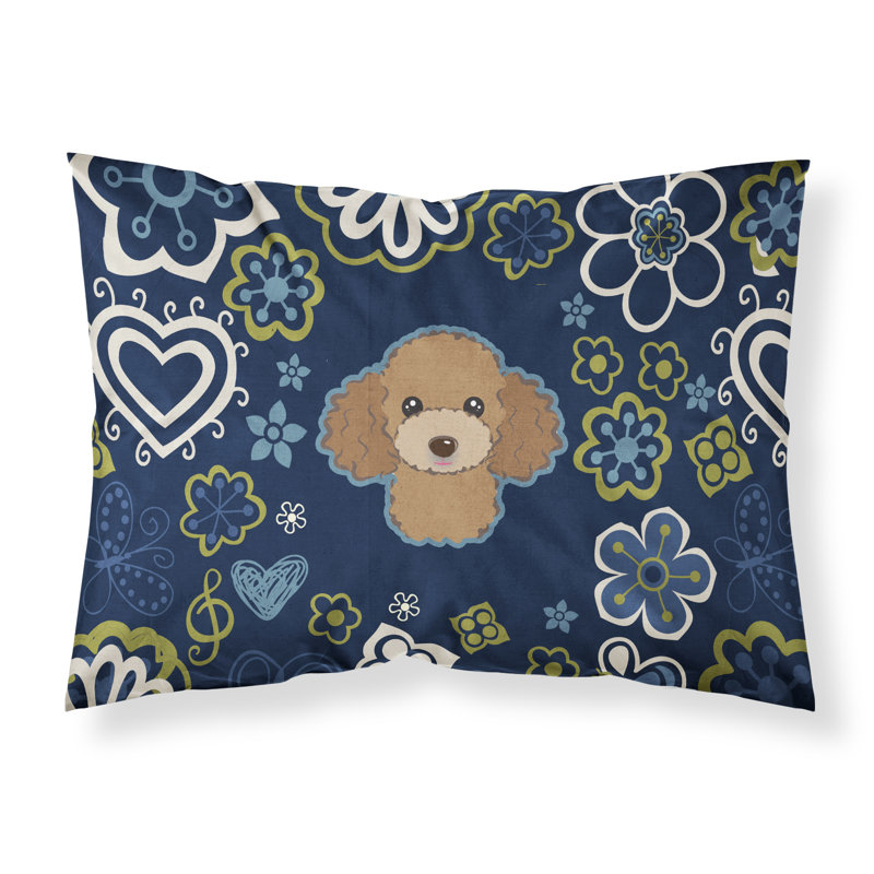 Taie d’oreiller floral, Caniche brun chocolat