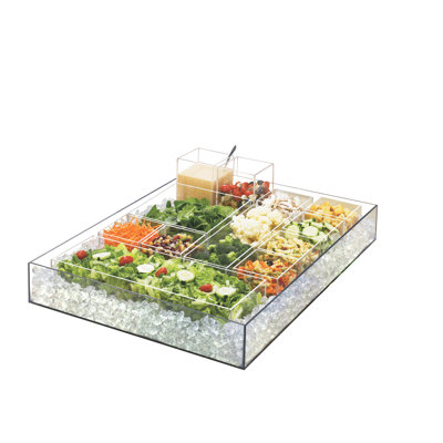 Boîtier de glace transparente avec ensemble de bonde - 32 po x 24 po x 4 1/4 po