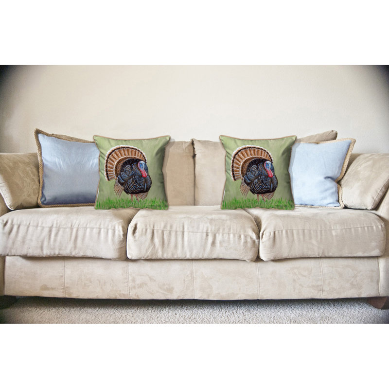 Wild Turkey Outdoor Square Pillow Cover & Insert, Large