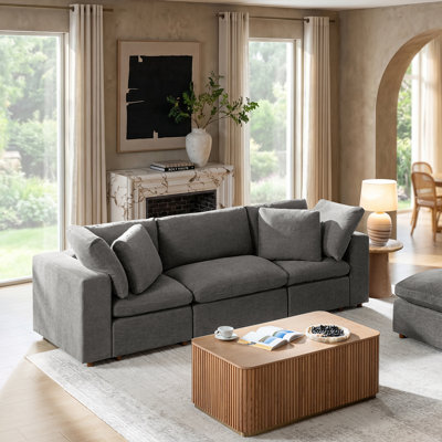 Canapé modulaire surdimensionné en duvet synthétique Alberto