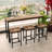 Modern Design Kitchen Dining Table, Pub Table, Long Dining Table Set with 3 Stools, Easy Assembly-1742884284-1742884287