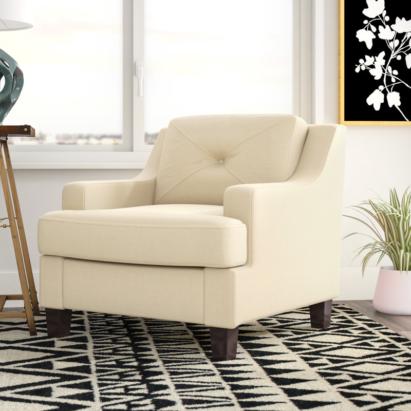 Jarvis Upholstered Armchair, White Linen