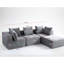 Compressé à 4 sièges gris avec velours côtelé doux, tout design, sans assemblage, ajustement modulaire pour les espaces de vie principaux Tissu en velours côtelé, flexibilité