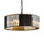 5-Lights Round K9 Round Chandelier Dia 44CM Pendant With Crystal Strip Pendant Light Fixture, Retro Distressed Black Gold
