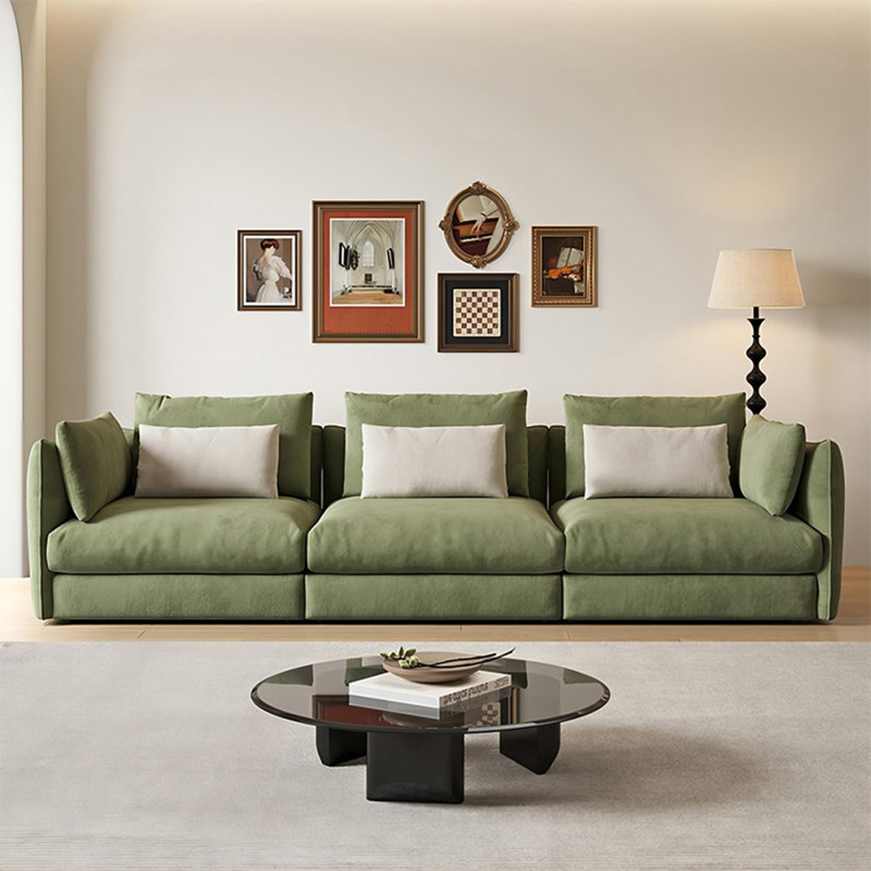 Coussin modulaire vert 100% polyester, 4, 27.56" H x 110.24" W x 38.58" D