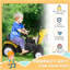 Aosom Kids Ride On Excavator, Pedal Digger, camion de construction avec klaxon pour enfants et tout-petits de 3 ans et plus, jaune