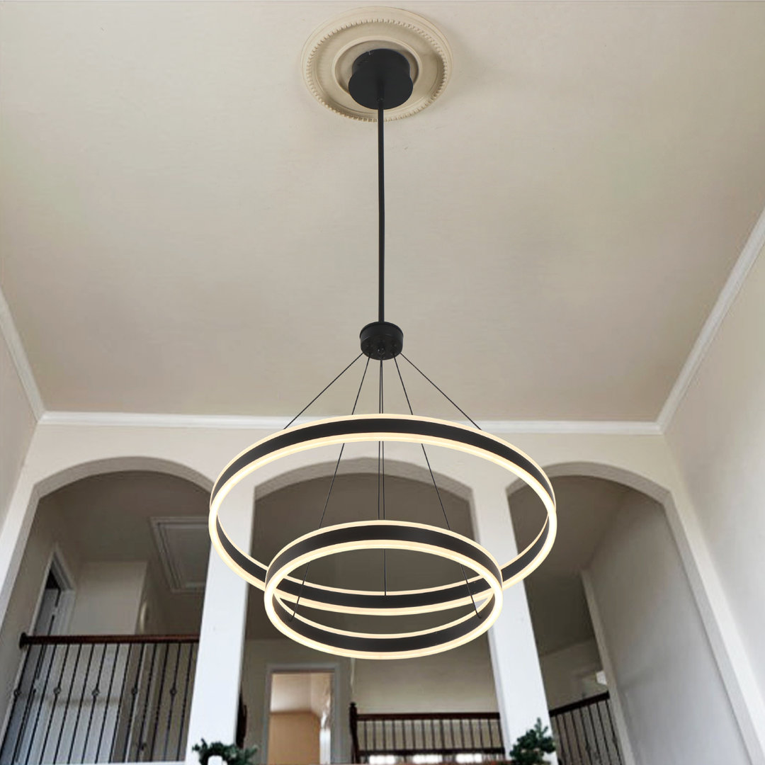 Maleea Modern Chandelier Light Led Kitchen Island Pendant with Remote Control for High Ceiling  Wrought Studio™ 