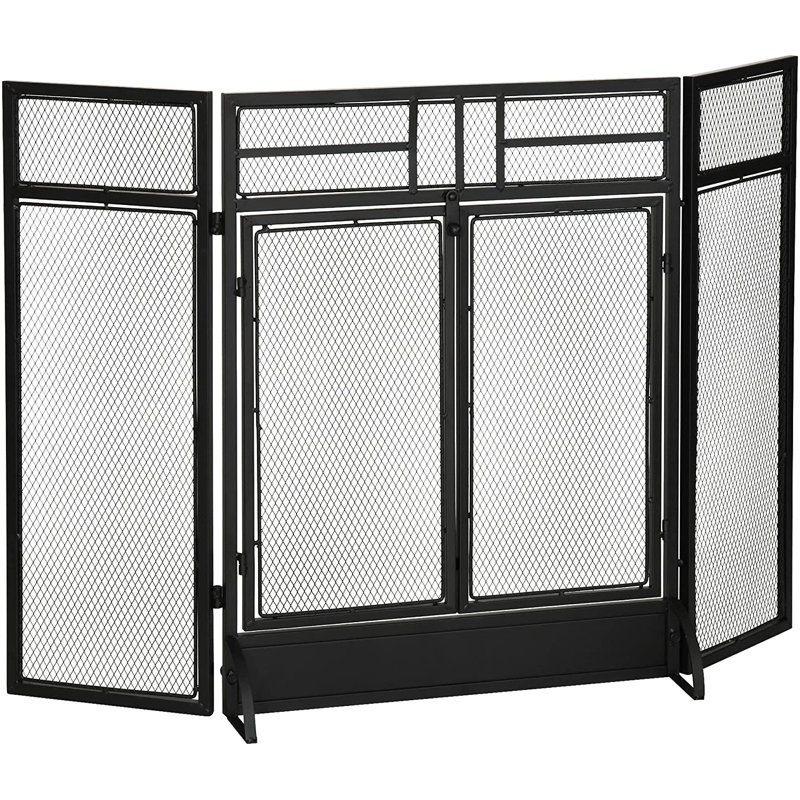 Doline 4 Panel Steel Fireplace Screen