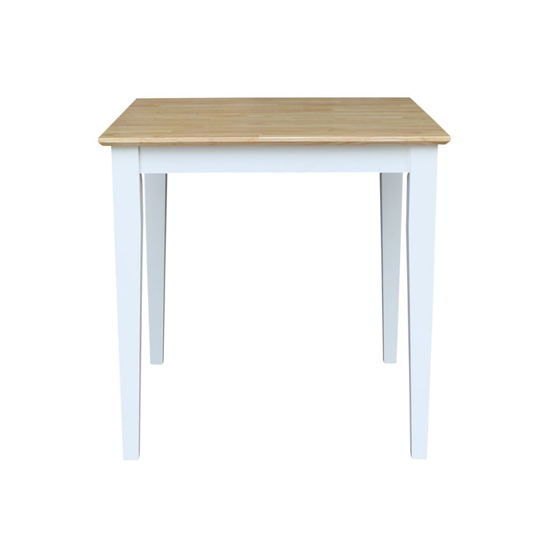 Calumet Heimann Solid Wood Dining Table, White / Natural, 30" H x 30" L x 30" W