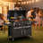37.8" Dual Zone Charcoal Bbq Grill With Adjustable Charcoal Trays And 2 Foldable Side Table