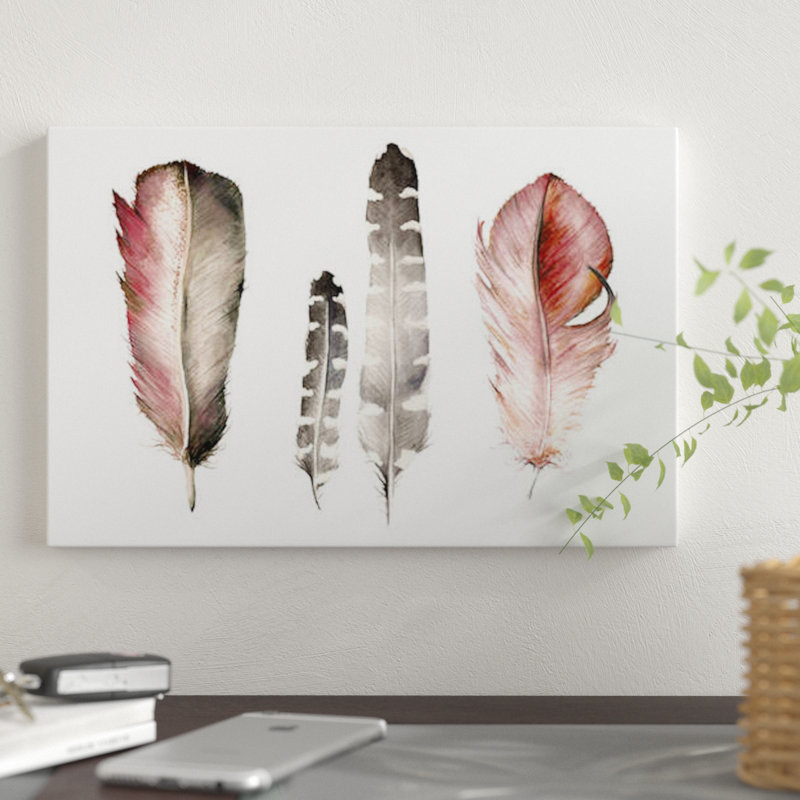 « plumes i », impression sur toile, H 26 po x l 40 po x P 1,5 po, Toile tendue