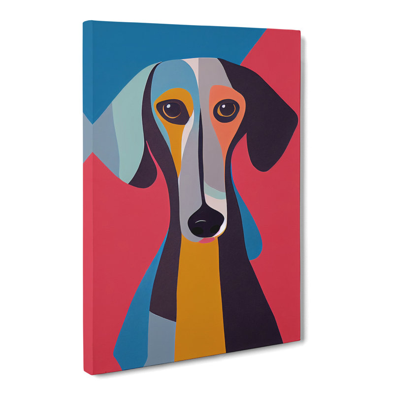 Dachshund Avant Garde - Wrapped Canvas Print, 50cm H x 35cm W x 3cm D