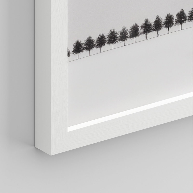 "Rangée d'arbre forestier" sur papier, Blanc, H 14 po x l 11 po
