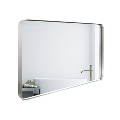 40X30inch Bathroom Mirror With Frame - No Water Stain Hiding, , Hd Reflection, Easy To Install Wall Board, , Clear Metal Construction